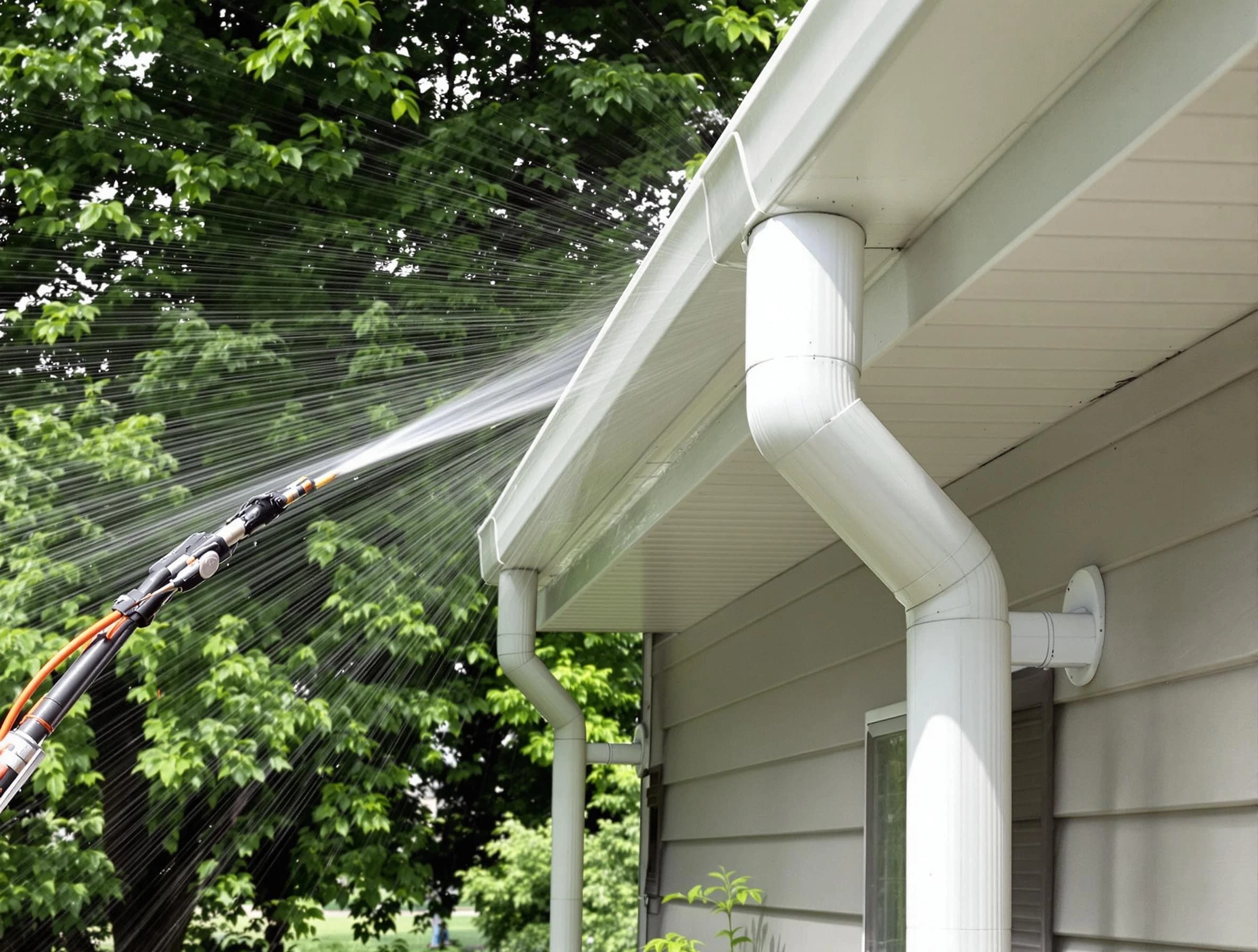 Cleared gutters by Stow Roofing Company for a clean drainage system in Stow, OH