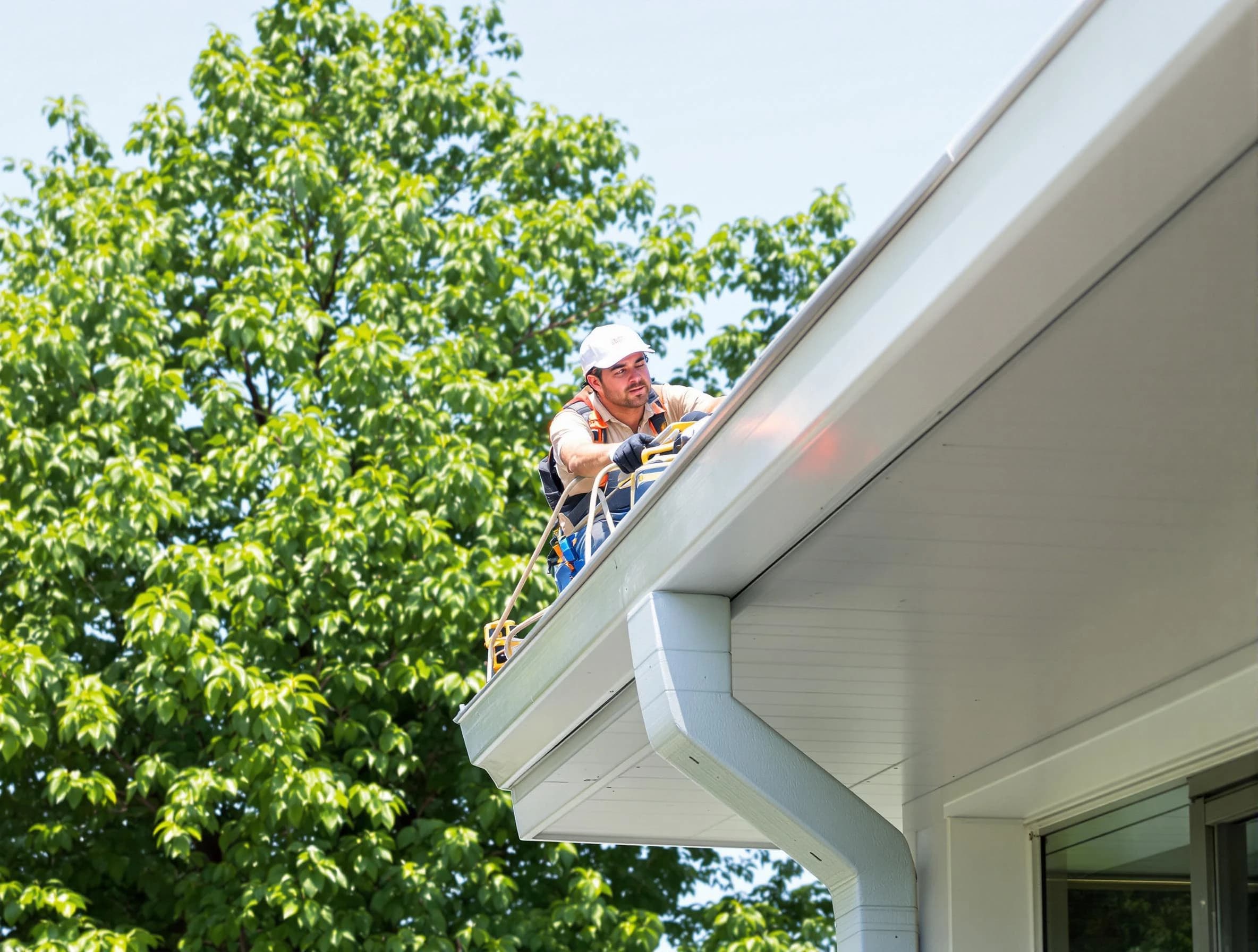 Stow Roofing Company expert examining roof shingles in Stow, OH